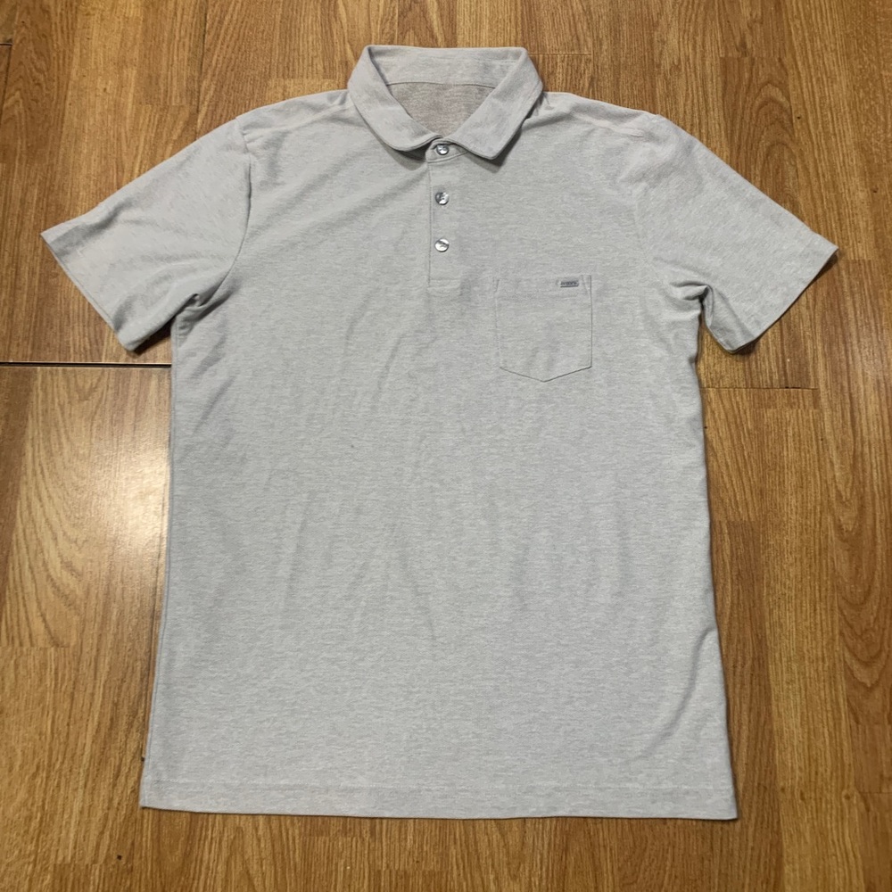 Vuori Ace Polo Shirt Mens Size Small Gray Pullover Stretch Golf Tennis Comfort